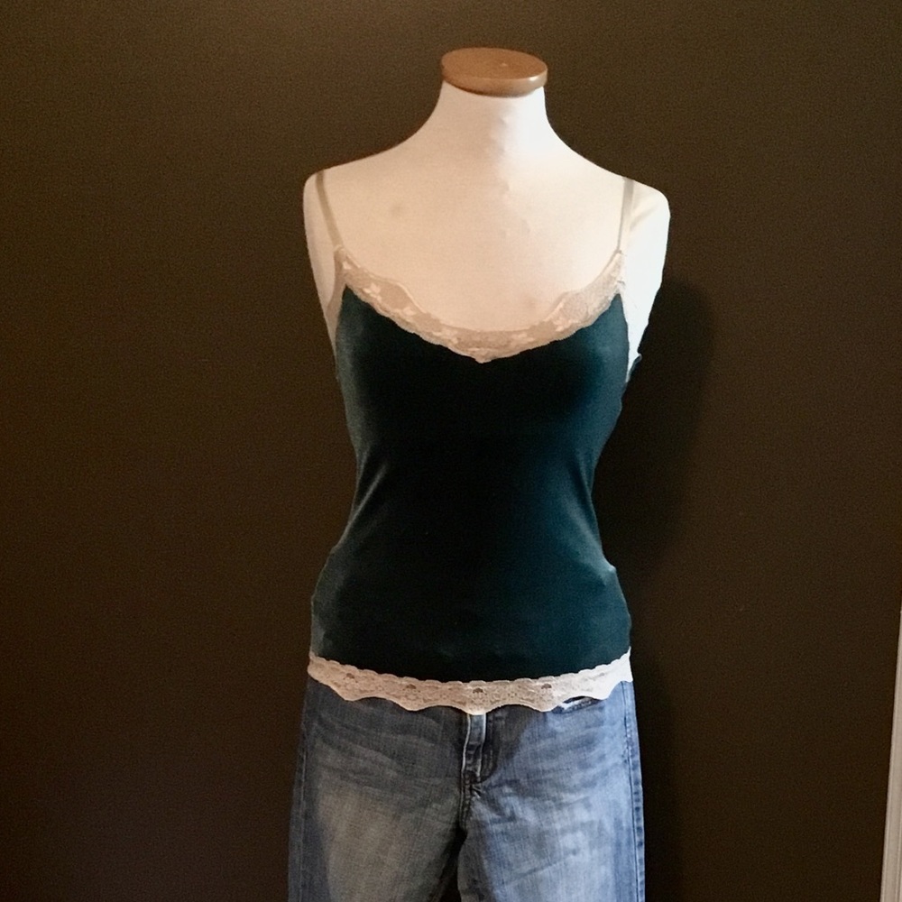 Velveteen lace tank